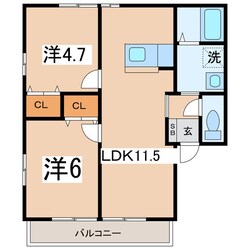 グランシャリオBの物件間取画像